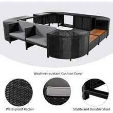 Load image into Gallery viewer, Gray Outdoor Rattan Sectional Sofa Set