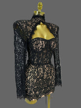 Load image into Gallery viewer, Noir Amour Lace Corset Mini Dress