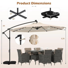 Load image into Gallery viewer, 10ft Solar Patio Umbrella with Base Included
