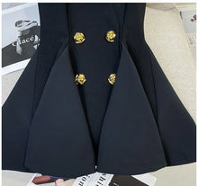 Load image into Gallery viewer, French Socialite Sweet Sleeveless Black Dress