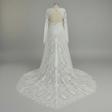 Load image into Gallery viewer, Long Split Bell Sleeves Boho Bridal Gowns