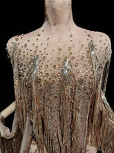 Load image into Gallery viewer, Mesh See Through Tassel Cloak Mini Dress