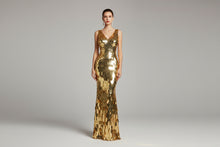 Load image into Gallery viewer, Metallic Luster Maxi Dress