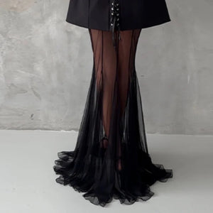 Floor-Length Mermaid Skirts 2 Pieces Set