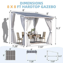 Load image into Gallery viewer, 8x8 Outdoor Lean-to Gazebo Pergola Curtains &amp; Netting Patio