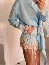 Load image into Gallery viewer, Satin Pearl Mesh Two Piece Set