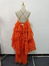 Load image into Gallery viewer, Solid Spliced Ruffles Elegant Dress