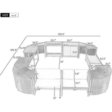 Load image into Gallery viewer, Gray Outdoor Rattan Sectional Sofa Set