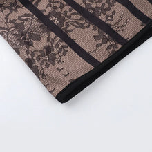 Load image into Gallery viewer, Black Lace Print Strapless Corset Mini Dress