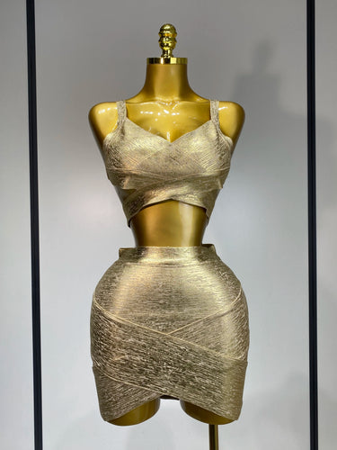 Gold Bandage Two Piece Set