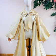 Load image into Gallery viewer, Bow Lapel Collar Taffeta Cape