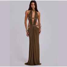 Load image into Gallery viewer, Hollow Out Sequin Halter Dress