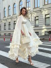 Load image into Gallery viewer, Solid White Ruffle Maxi Dress