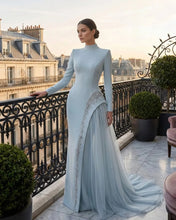 Load image into Gallery viewer, A-line High Collar Long Dress