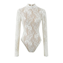Load image into Gallery viewer, Retro Lace Hook Flower Long Sleeve T-Shirt Romper