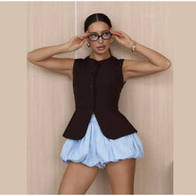 Load image into Gallery viewer, Casual Sleeveless Vests Skirts Suits