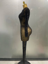 Load image into Gallery viewer, Shinny Rhinestone Stretch Mesh Transparent Dress