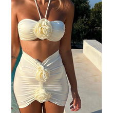 Load image into Gallery viewer, Three Pieces Bikini Set Cover Up Swimwear