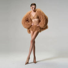 Load image into Gallery viewer, Elegant Tulle Fur-Like Coat