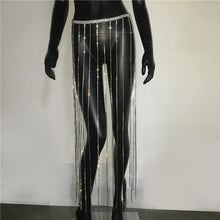 Load image into Gallery viewer, Glitter Rhinestone Long Tassel Skirt
