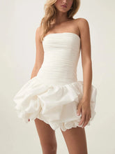 Load image into Gallery viewer, Solid Spliced Ruffles Slimming Dress