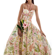 Load image into Gallery viewer, New Boho Floral Print Halter Neck Maxi Dress