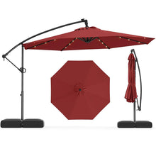 Load image into Gallery viewer, 10ft Solar Patio Umbrella with Base Included