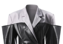 Load image into Gallery viewer, Fashion PU Leather Patchwork Blazer
