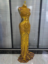 Load image into Gallery viewer, Luxury Shiny Mirror Rhinestones Hollowed-out  Dress