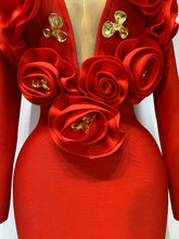 Load image into Gallery viewer, 3D Flower Sleeveless Bodycon Bandage Dress