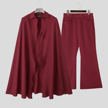 Load image into Gallery viewer, Men Sets Solid Color Lapel Long Sleeve Long Style