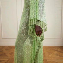 Load image into Gallery viewer, Sage Mirage Tassel Kaftan – The Mineli Edit