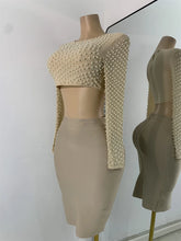 Load image into Gallery viewer, Long Sleeve Beading Top Skirt Set