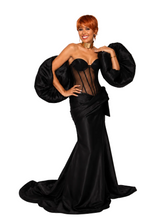 Load image into Gallery viewer, Noir Sculpted Corset Couture Gown