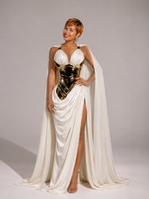 Load image into Gallery viewer, Aurélie Draped Cape Couture Gown