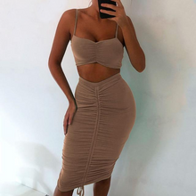 Load image into Gallery viewer, Two Piece Sexy Pleated Party Dress