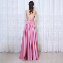 Load image into Gallery viewer, Beads Bodice Open Back A Line Long Evening Dress Party Elegant