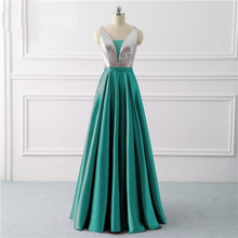 Load image into Gallery viewer, Long V Neck Formal Evening Gowns