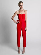 Load image into Gallery viewer, Red Jumpsuit Evening Dress