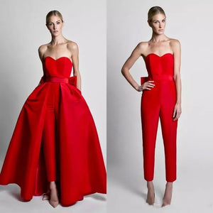 Red Jumpsuit Evening Dress
