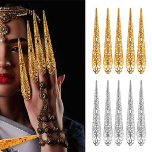 Costume Antique Style Queen Nail Rings Set