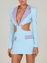 Load image into Gallery viewer, Hollow Out Backless Blazer Dress