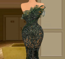 Load image into Gallery viewer, 3 Designs Mermaid Dark Green Celebrity Dress