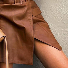 Load image into Gallery viewer, Leather High Waist  Skirt PU