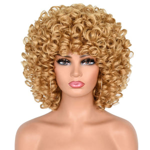 Short Curly Wine Red Wig