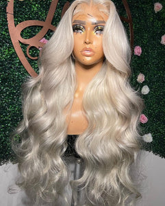 Platinum Ash Blonde Colored Lace Front Wig Pre Plucked 13X6 HD