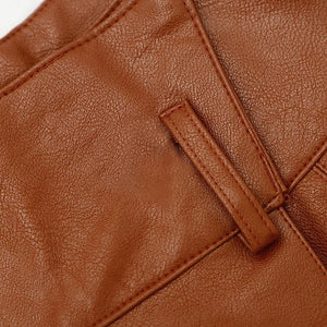 Leather High Waist  Skirt PU