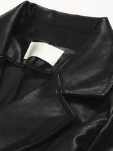 Load image into Gallery viewer, Long Faux Leather Trench Coat