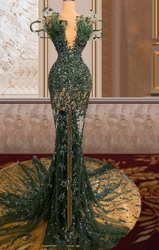 3 Designs Mermaid Dark Green Celebrity Dress