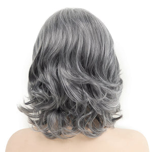 Grey Curly Bob Hair